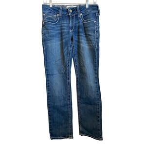 Ariat REAL Dresden Straight Jeans Blue Whiskered Women's Size 29